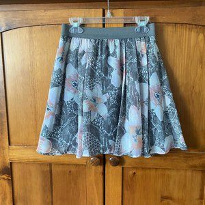 Frenchi floral mini skirt elastic waist XS